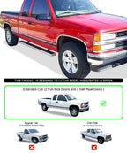 Set of 2 Polished Side Bars for Chevy GMC CK Pickup (1988–1998)