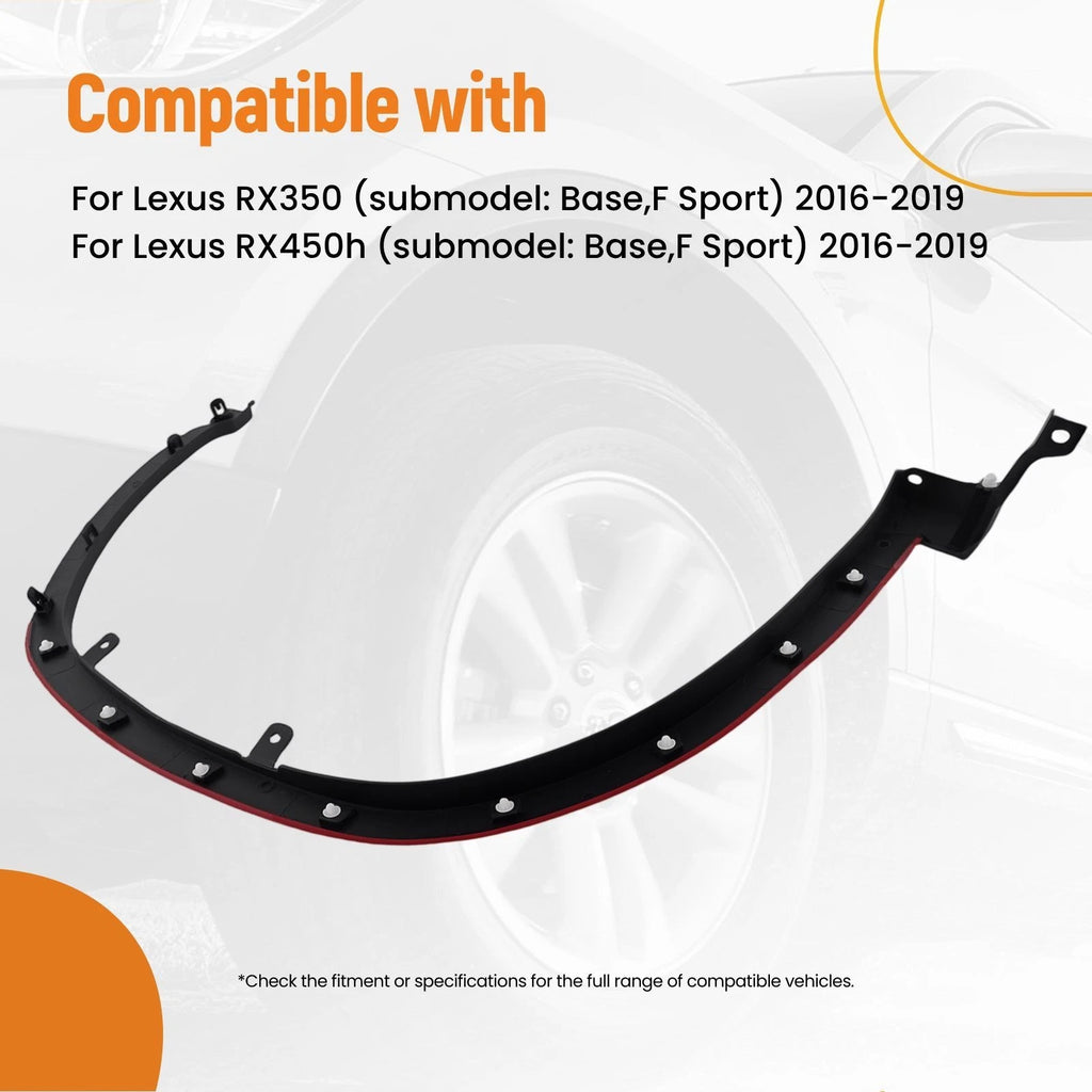Left Front Fender Trim Panel for Lexus RX350 RX450h (2016–2019) Black