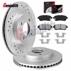 Front Disc Rotors Brake Pads Kit for Ford Fiesta (2011–2019) 10.16 Inch