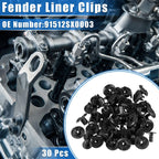 30 x Fender Liner Clips for Honda - Plastic Black Automotive Fasteners