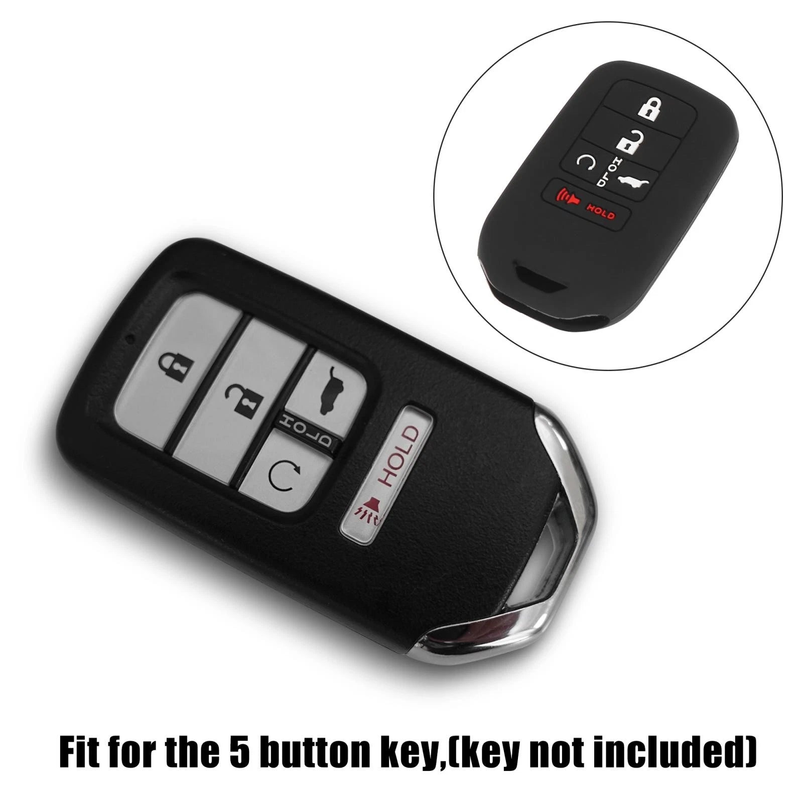Car Key Fob Cover 5 Button for Honda Accord Civic CR-V (2010–2023)