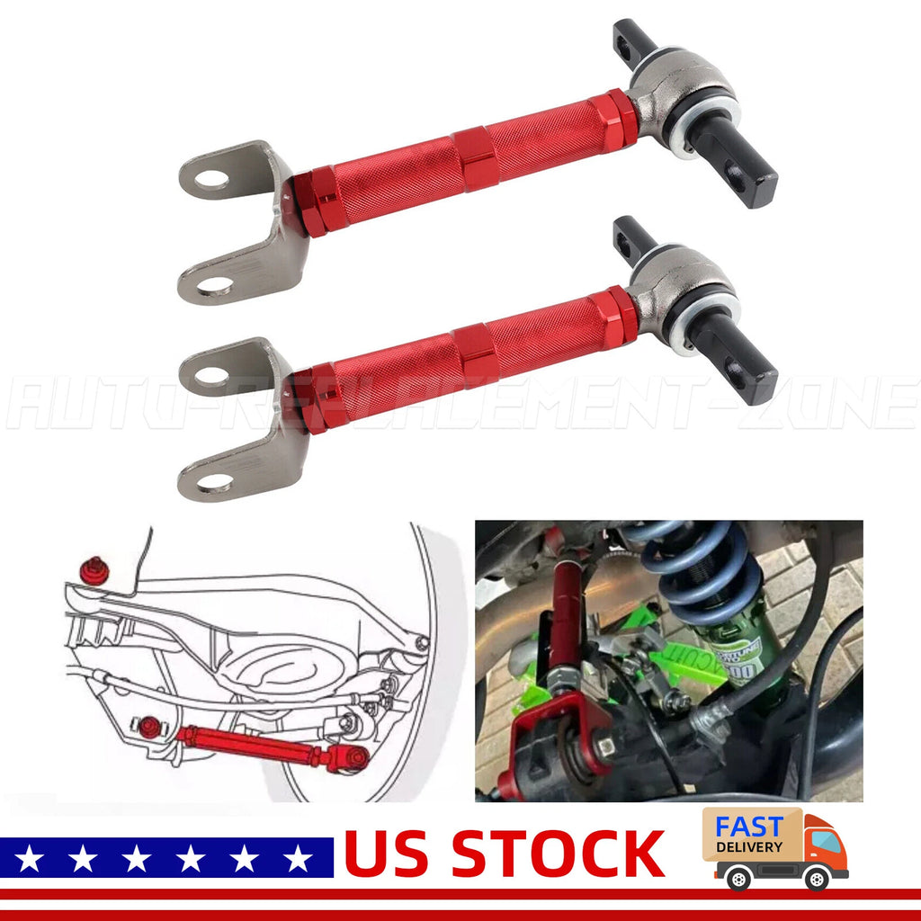 2X Red Adjustable Rear Control Camber Arm for Honda Civic (2001–2005) & Acura RSX (2002–2006)