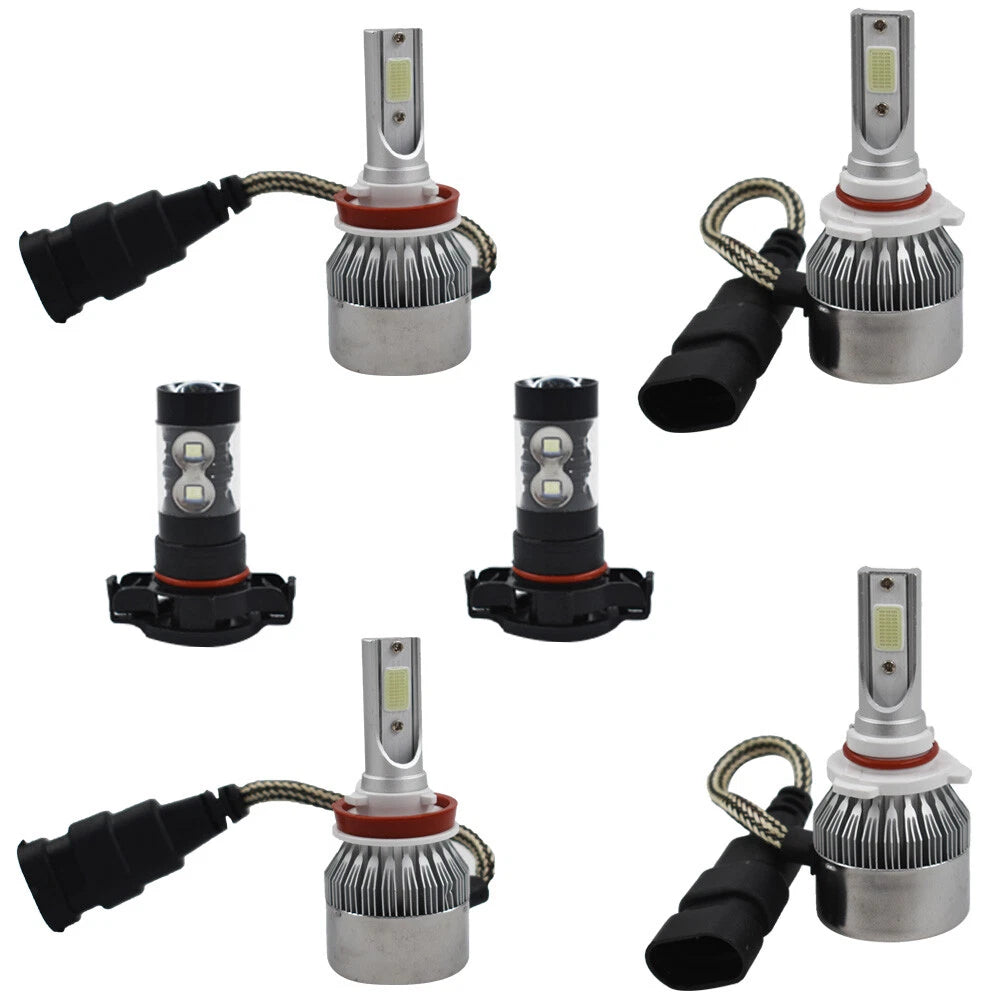 2X LED Headlight + Fog Light Set for GMC Sierra 1500 2500 3500 (2007-2013)