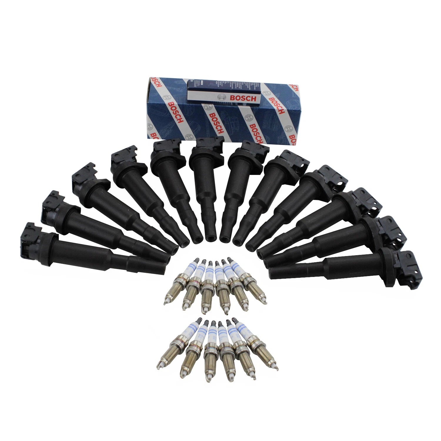 Set of 12 Ignition Coils & Spark Plugs for BMW 760Li (F02, 2004–2015)