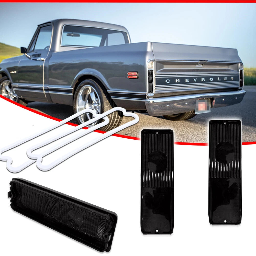 2X Smoked Tail Light Lenses for Chevy GMC Pickup Truck (1967–1972)