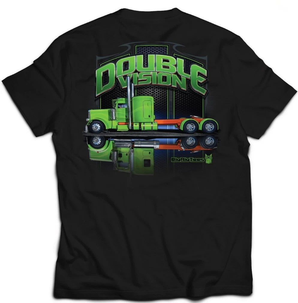 Double Vision Graphic T-Shirt for Big Rig Trucks (Black)
