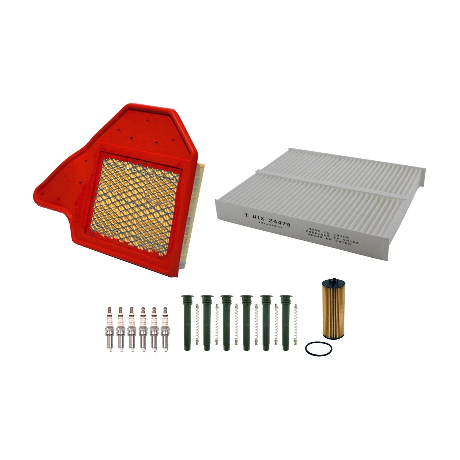 Tune Up Kit with NGK 6 Spark Plugs & Boots for Dodge C/V Grand Caravan Routan (2008–2019)