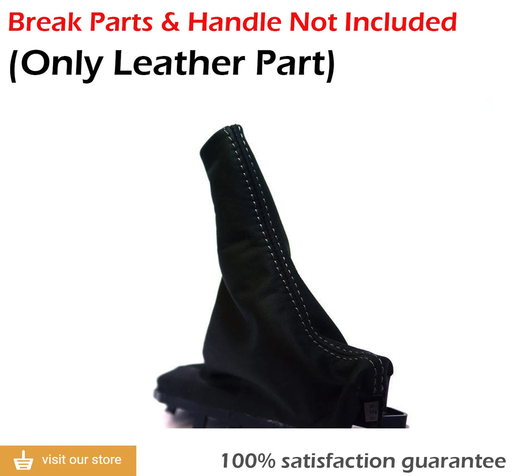 E Brake Boot for Ford Mustang (2015–2019) Gray Stitch Leather Synthetic
