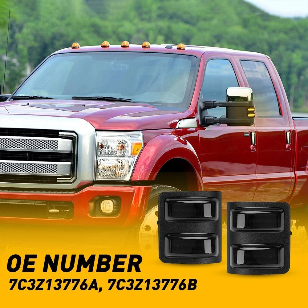 Smoke Side Mirror Amber LED Signal Light for Ford F250 F350 (2008–2016)