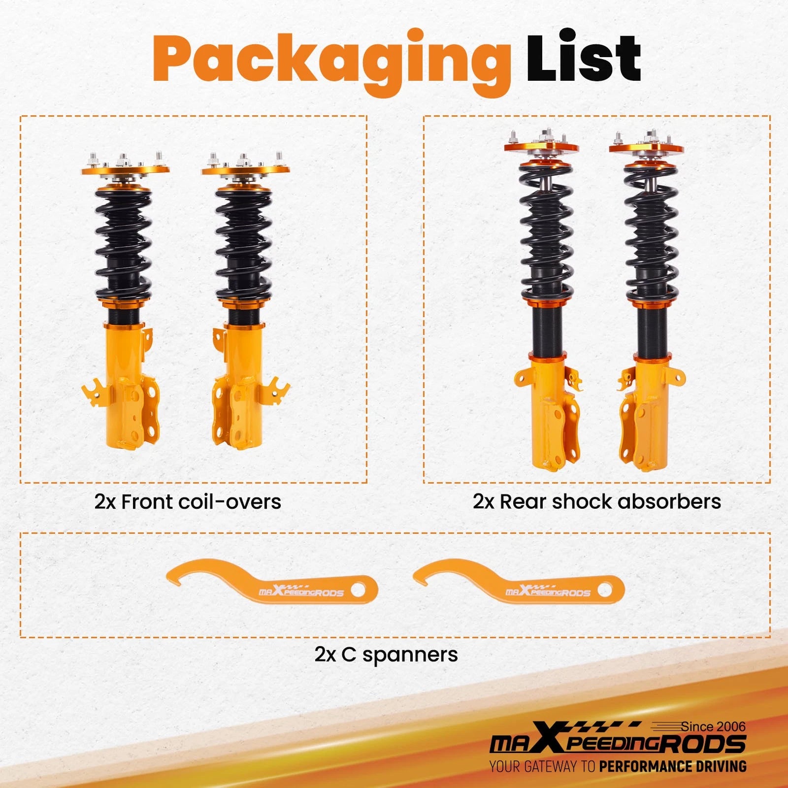 Coilovers Shocks for Toyota Camry, Lexus ES300 (1992–2001) - Adjustable Height