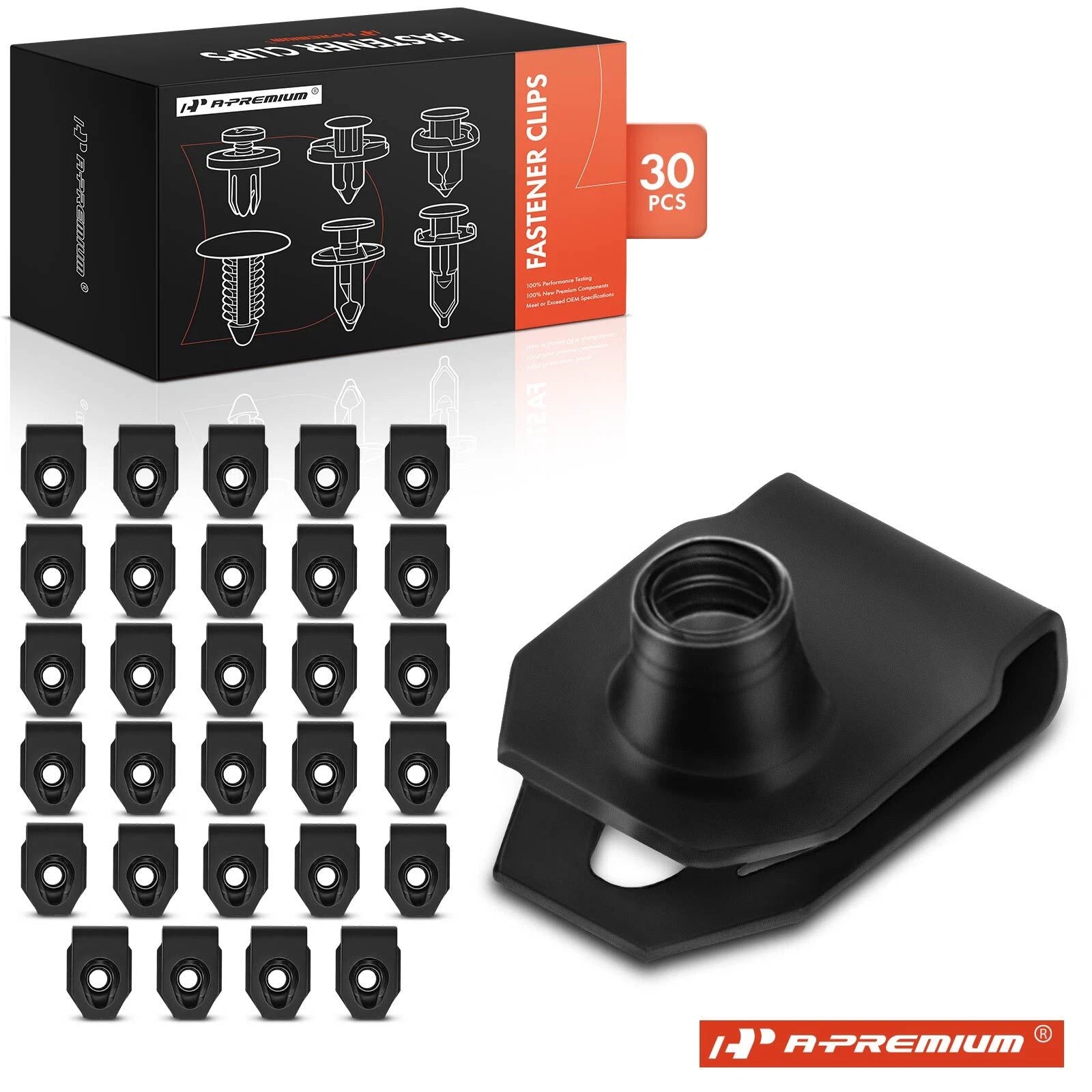 Set of 30 U-Nut Retainer Clips for Ford