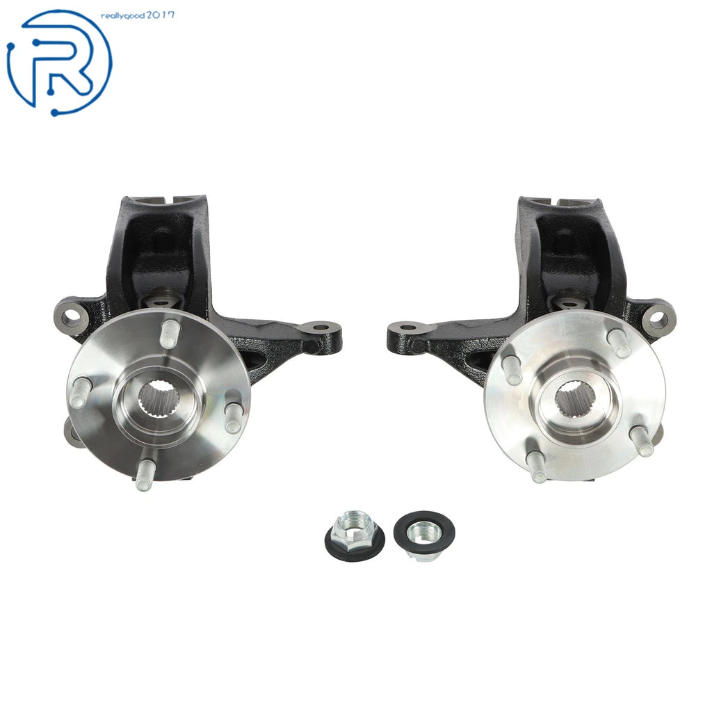 2X Front Side Steering Knuckle & Wheel Hub Bearing Assembly for Ford Focus (2006–2011)