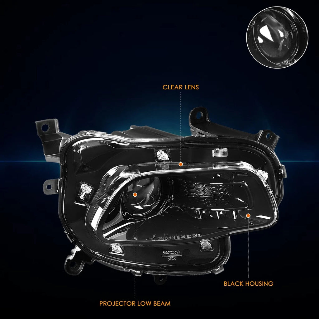 OE Factory Black Housing Projector Headlight Right Side for Jeep Cherokee (2014–2018)