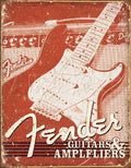 Vintage Replica Tin Metal Sign for Fender Electric Guitar Amplifiers (1860)