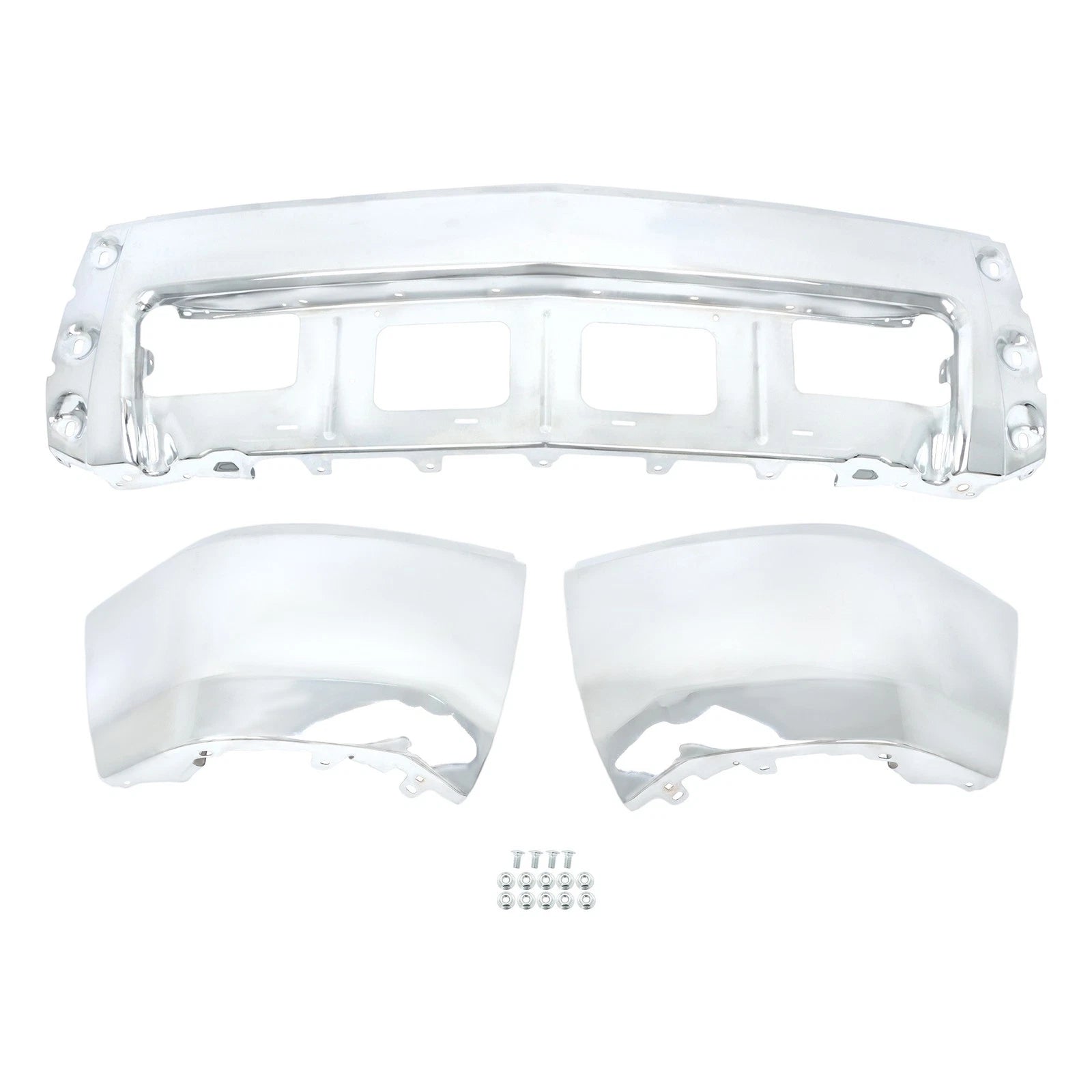 Chrome Split-Type Front Bumper for Chevrolet Silverado 1500 (2014-2015)