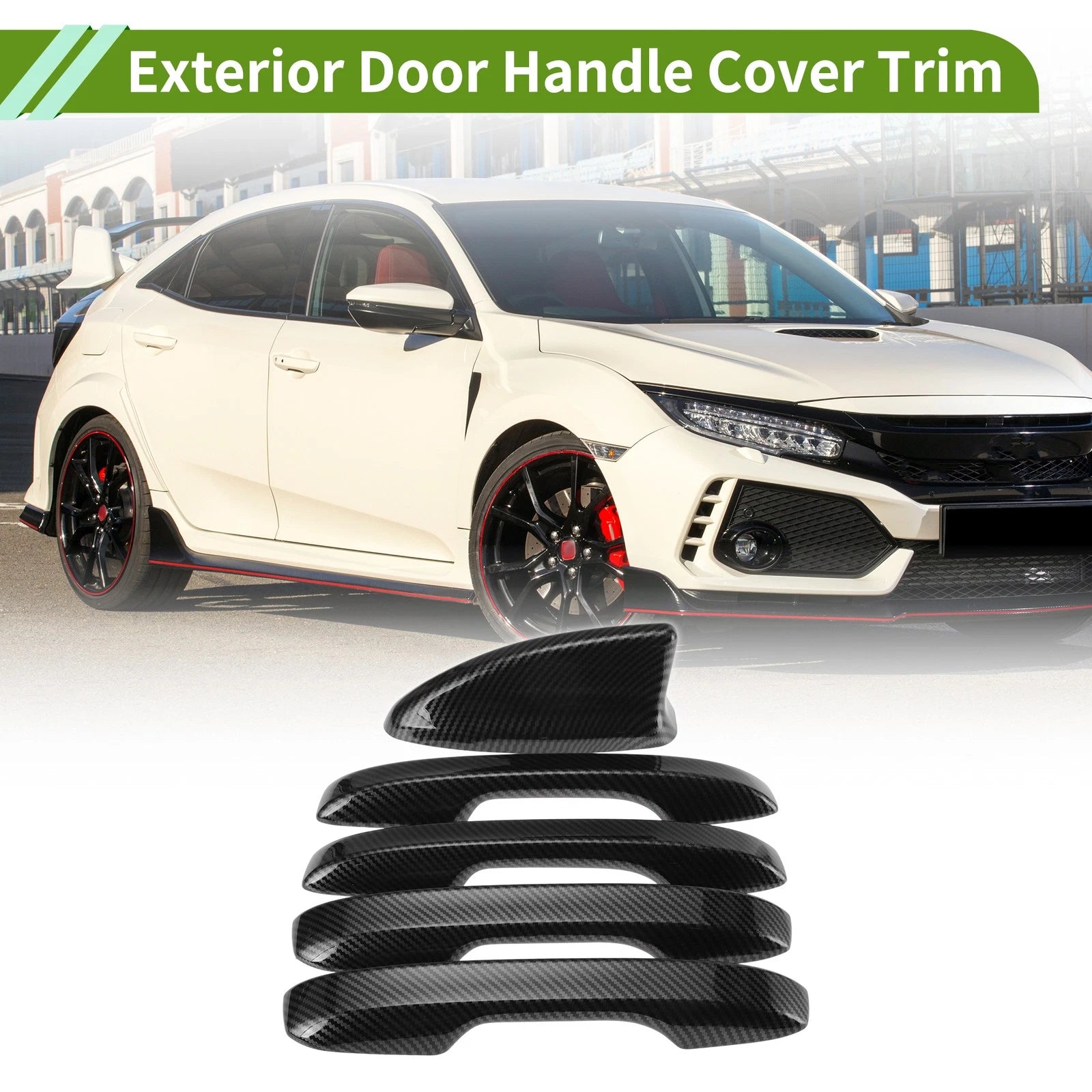 Door Handle Cover Set for Honda Civic (2022–2026) Carbon Fiber Black