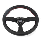 14" Black Leather Steering Wheel with Hub Adapter for Ford Mustang (1984–2004)