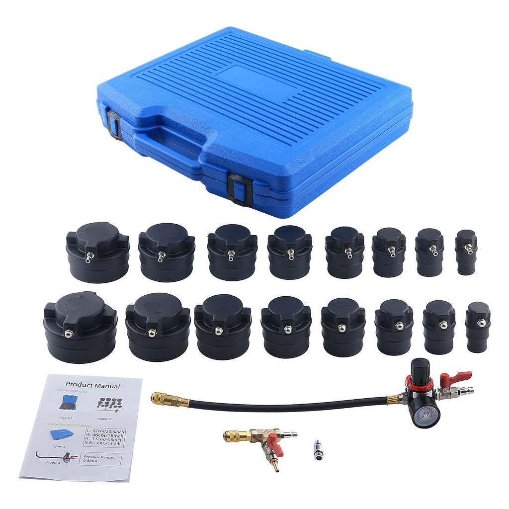 Turbo System Leakage Tester Kit for Turbocharged Vehicles (19 Pcs)