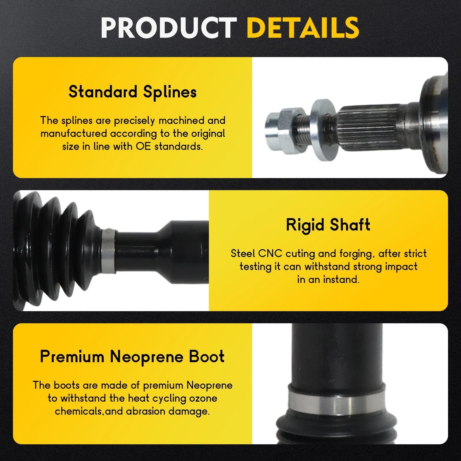 CV Axle Assembly for Chevrolet Avalanche GMC Yukon Cadillac Escalade