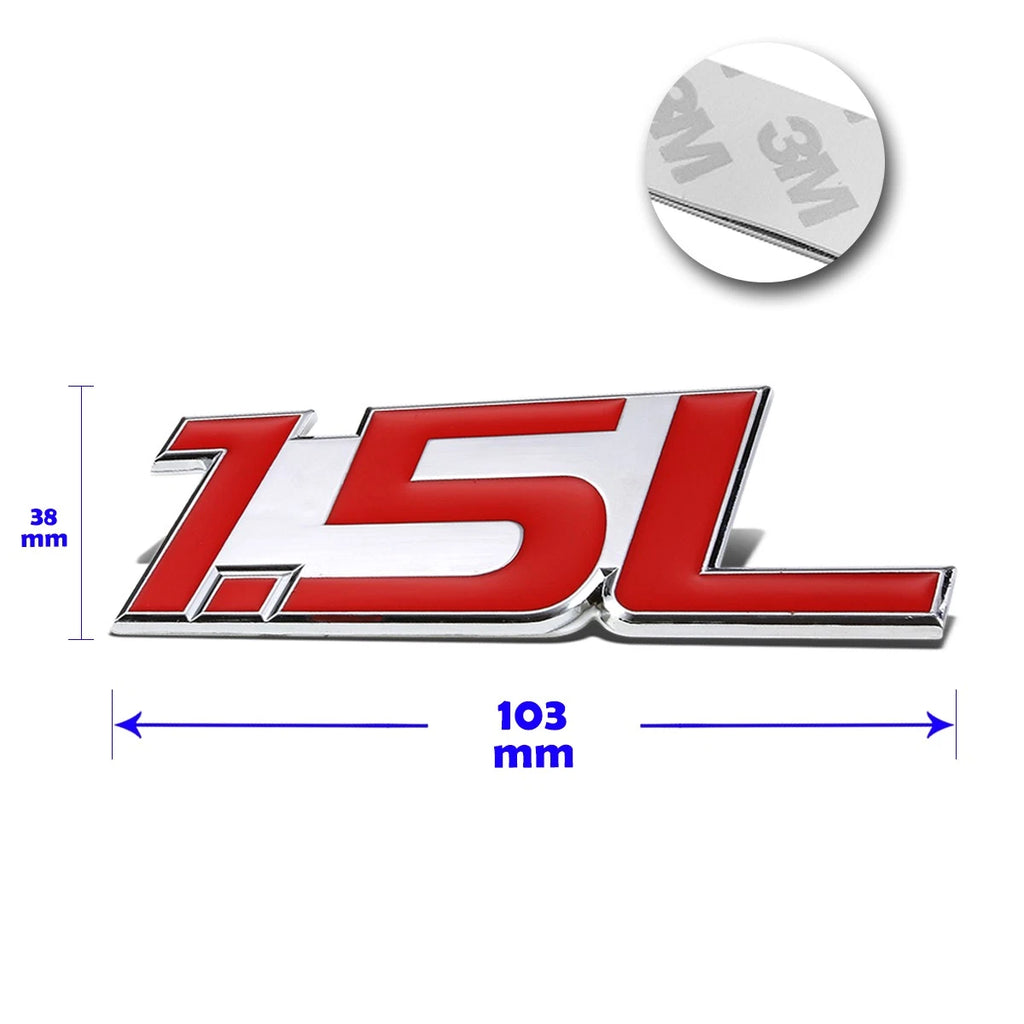 3D Polished Metal Decal Emblem for Chevrolet BMW Honda Mini (1.5L)
