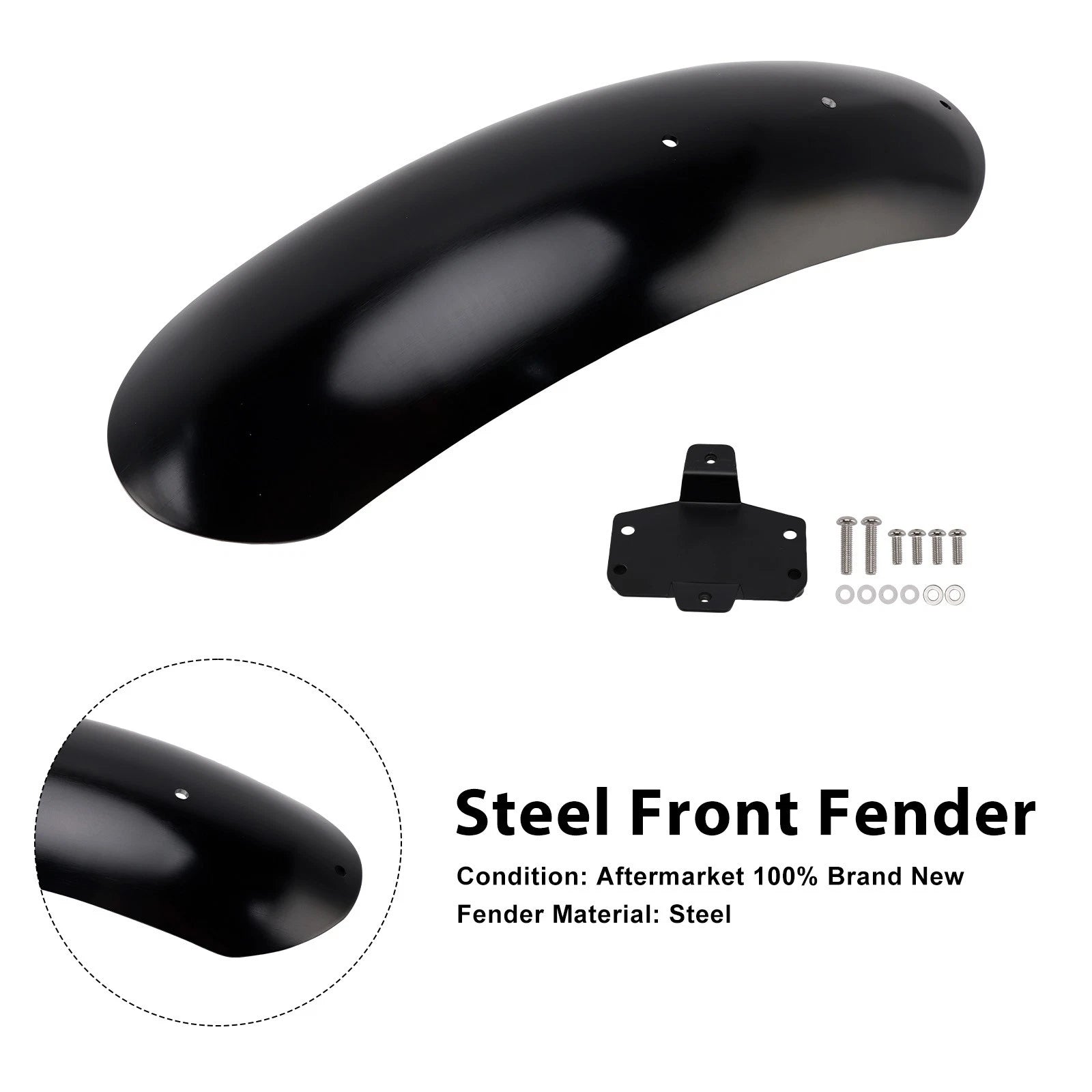 Steel Front Fender for Husqvarna Vitpilen 125 250 401 Svartpilen (2019–2023) Black