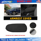 Black PU Leather Armrest Cover Pad for Toyota RAV4 (2019–2025)