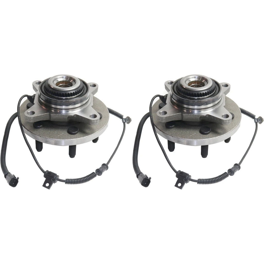 Set of 2 Wheel Hubs for Ford F-150 (2010–2014) Front 6 Lug with Bearing & Sensor