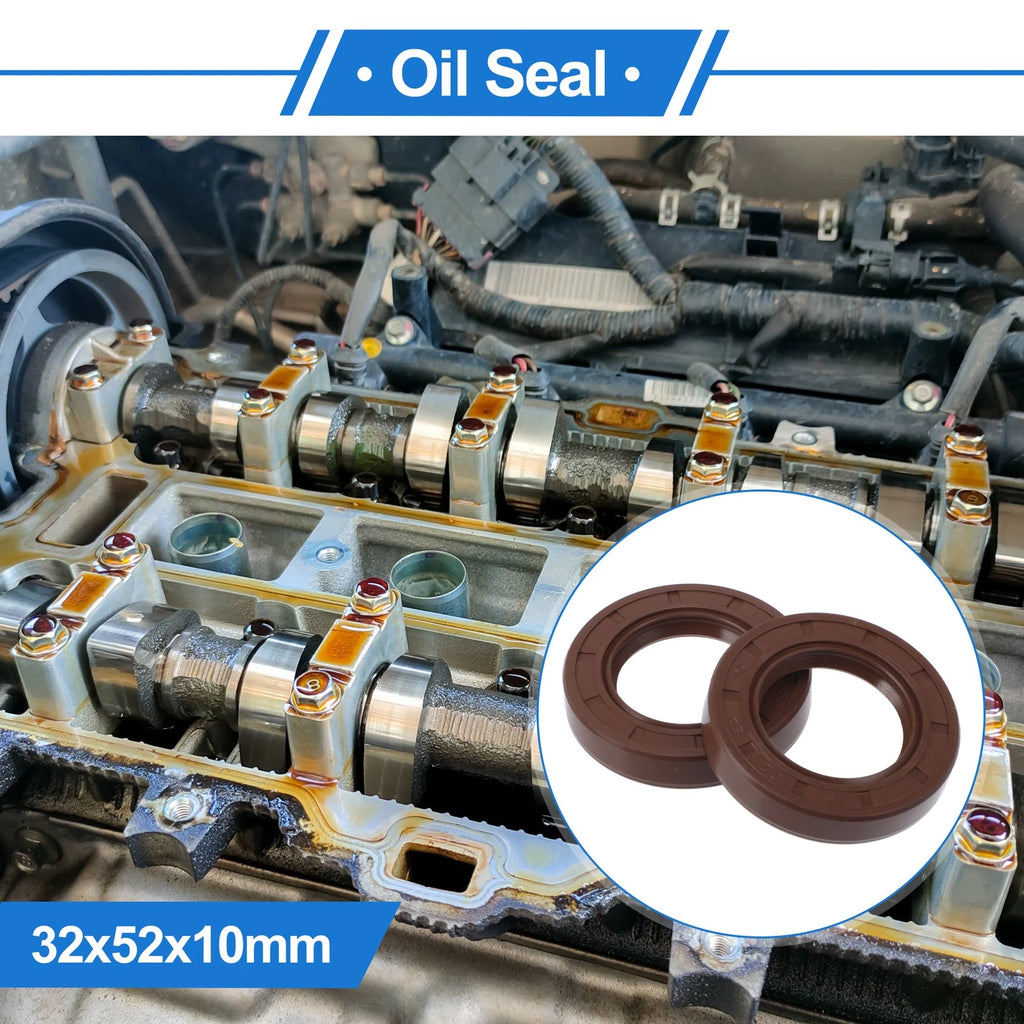 2X Oil Seal Rotary Shaft Seal FKM Rubber 32x52x10mm for Various Models 