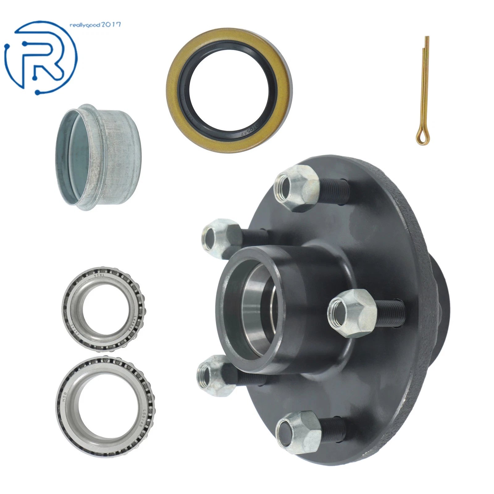 1 PK 5 Lug Trailer Hub Assembly for 1-3/8" to 1-1/16" Spindle