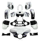 Fairings for Harley CVO Street Glide (2014–2024) White Amethyst Black Licorice Flames