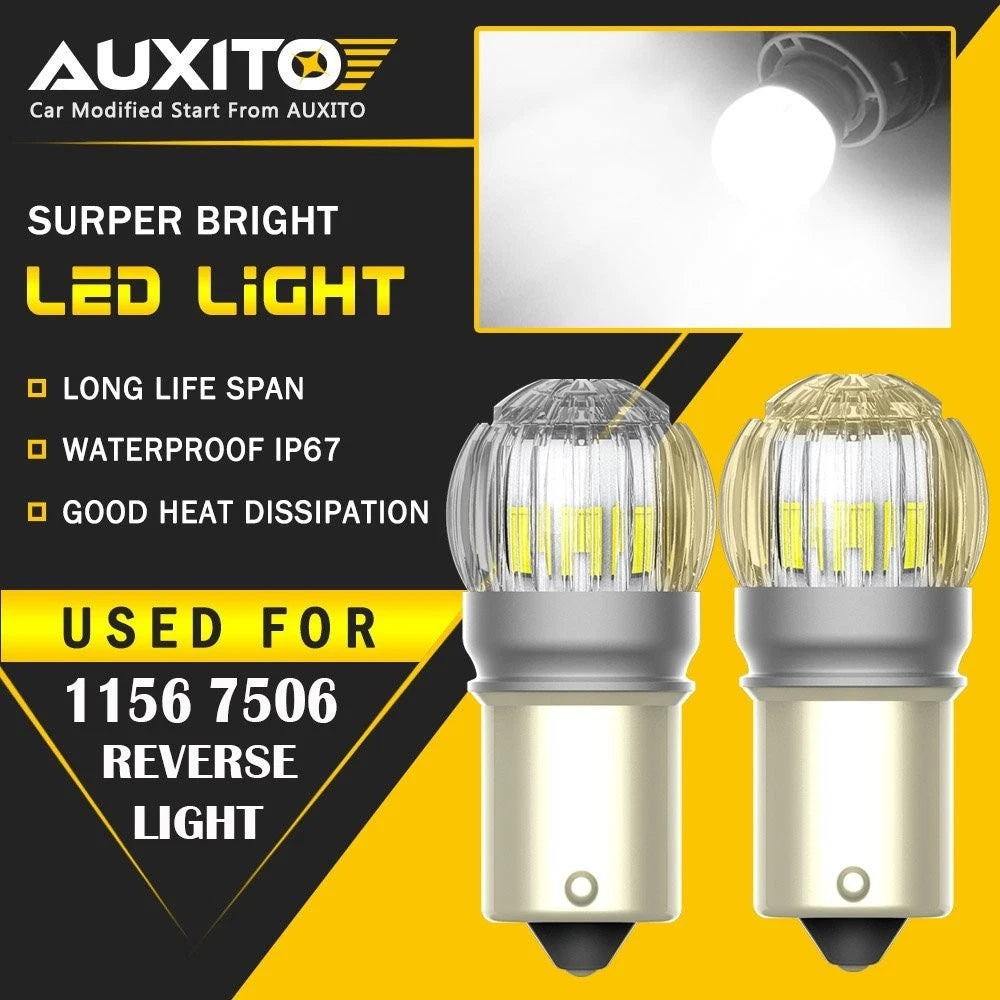 2X 1156 LED Reverse Backup Lights for AUXITO (6000K, Error Free)