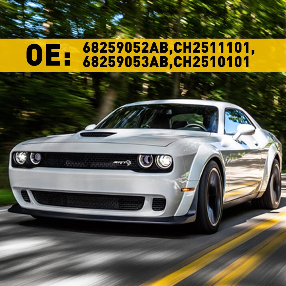 Set of 2 Headlight Bezels for Dodge Challenger SRT Hellcat (2015-2017)
