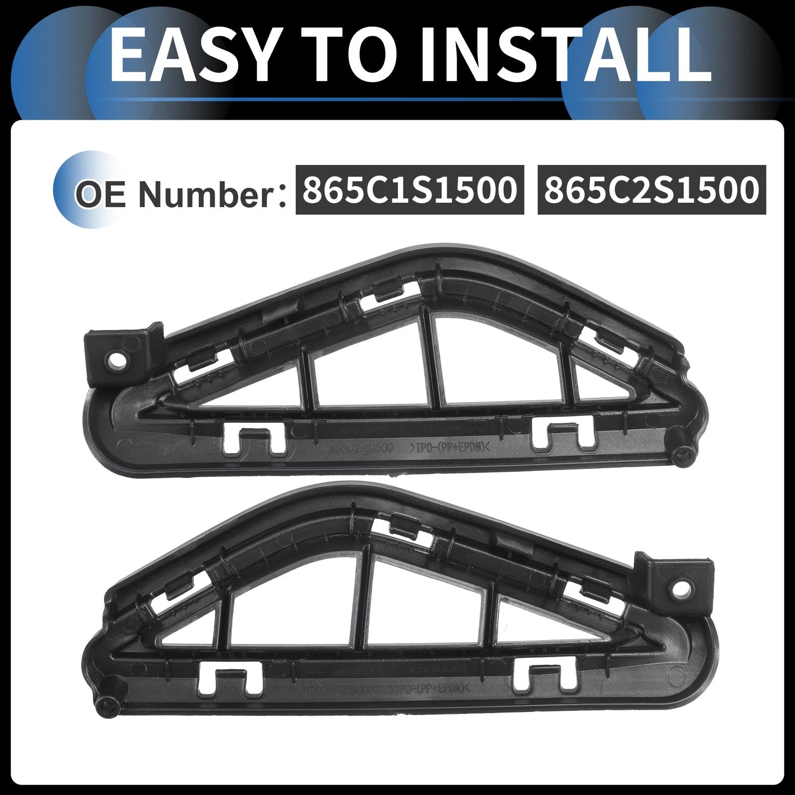 1 Pair Front Bumper Retainer Bracket No. 865C2S1500 for Hyundai Santa Fe (2021–2023)