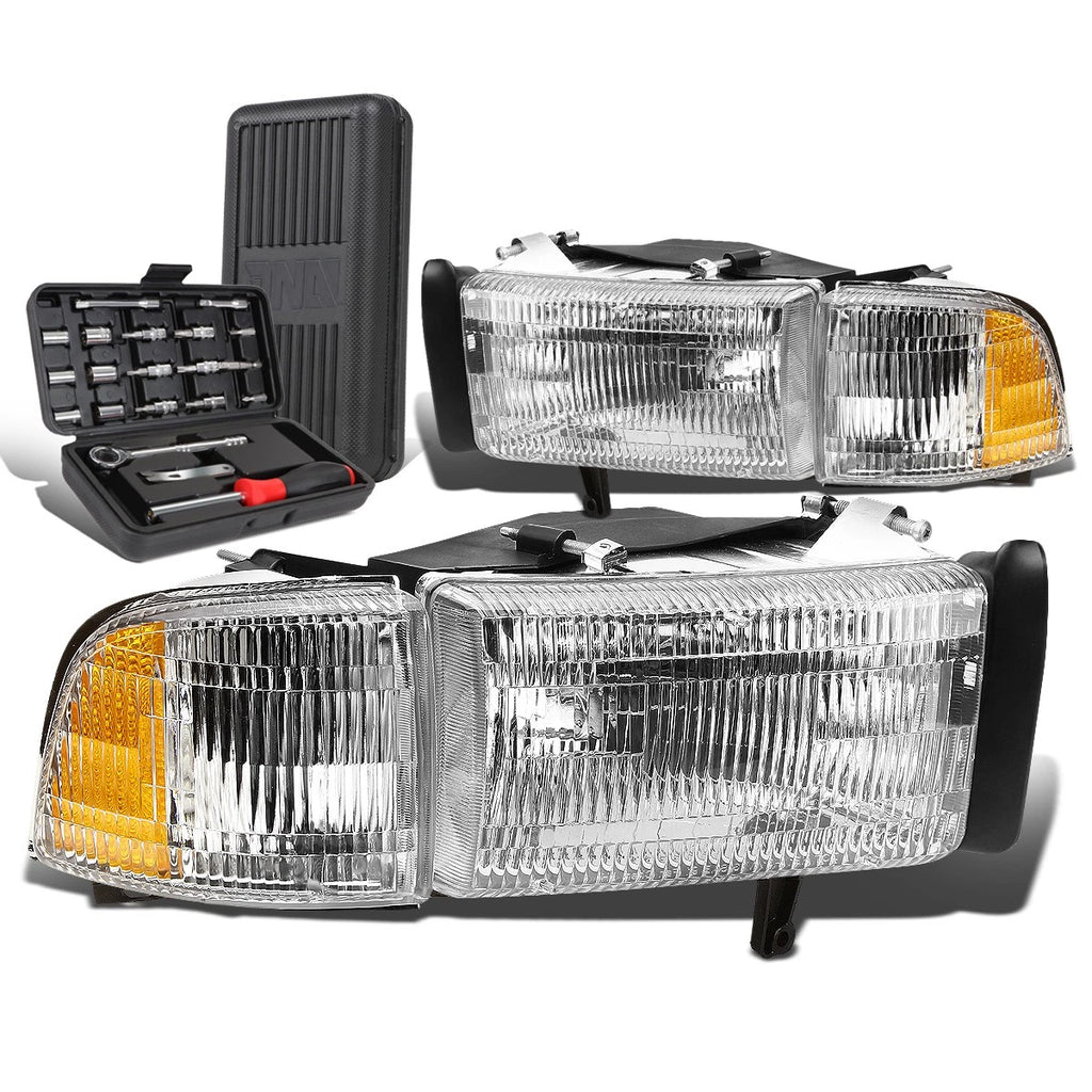 Headlight Corner Lamps for Dodge Ram 1500-3500 (1994–2002) Chrome Housing