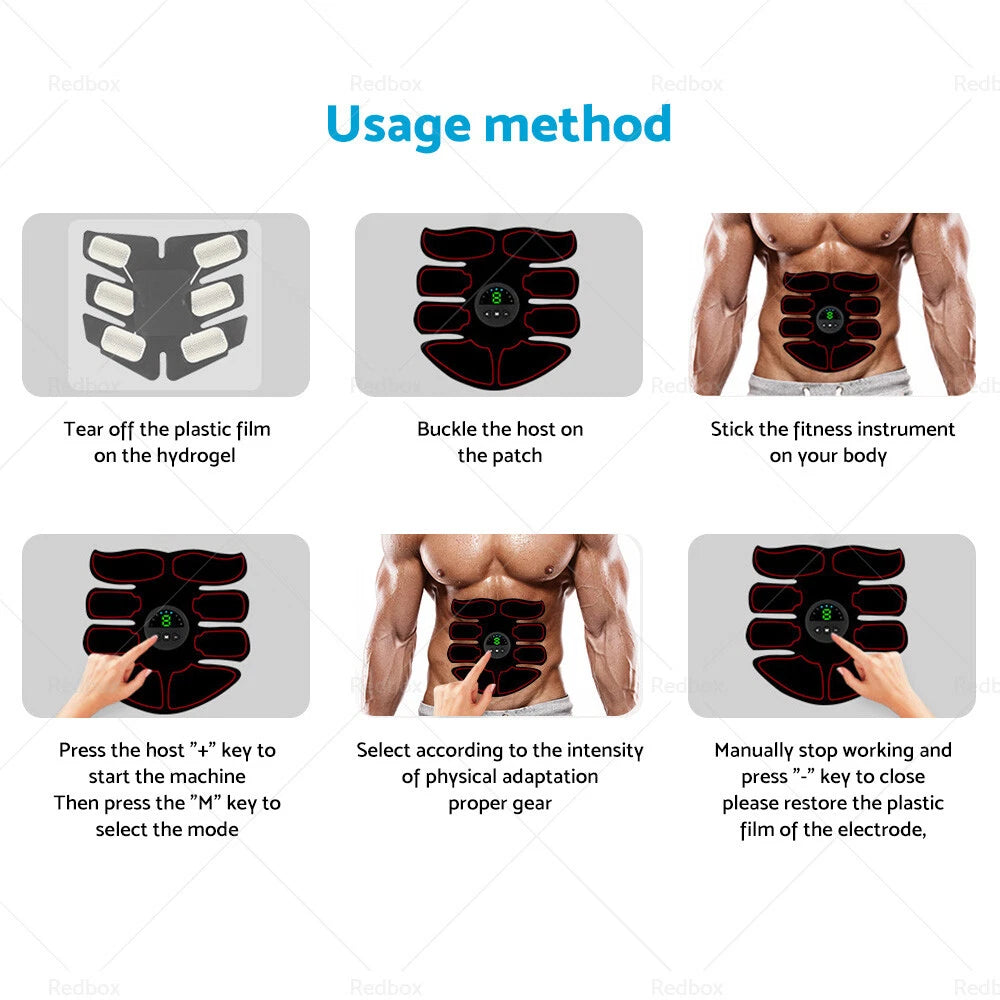Wireless EMS Muscle Stimulator for Abdominal Trainer (Fitness)