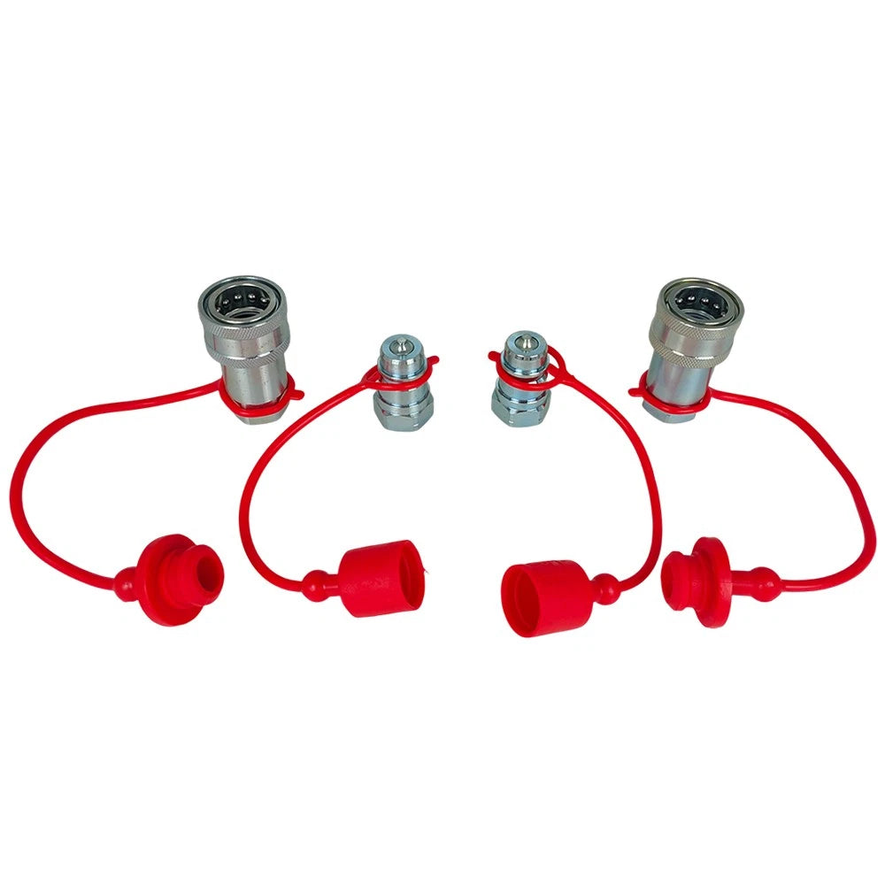 2 Sets 1/2" Ag Poppet for Pioneer Style Hydraulic Quick Connect Couplers