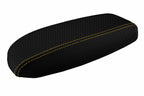 Console Lid Armrest Cover for Ford Mustang (1994–2004) Carbon Fiber Yellow Stitch