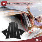 6 Pcs Door Pillar Window Trim for KIA Cerato (2009–2012) Black Carbon Fiber