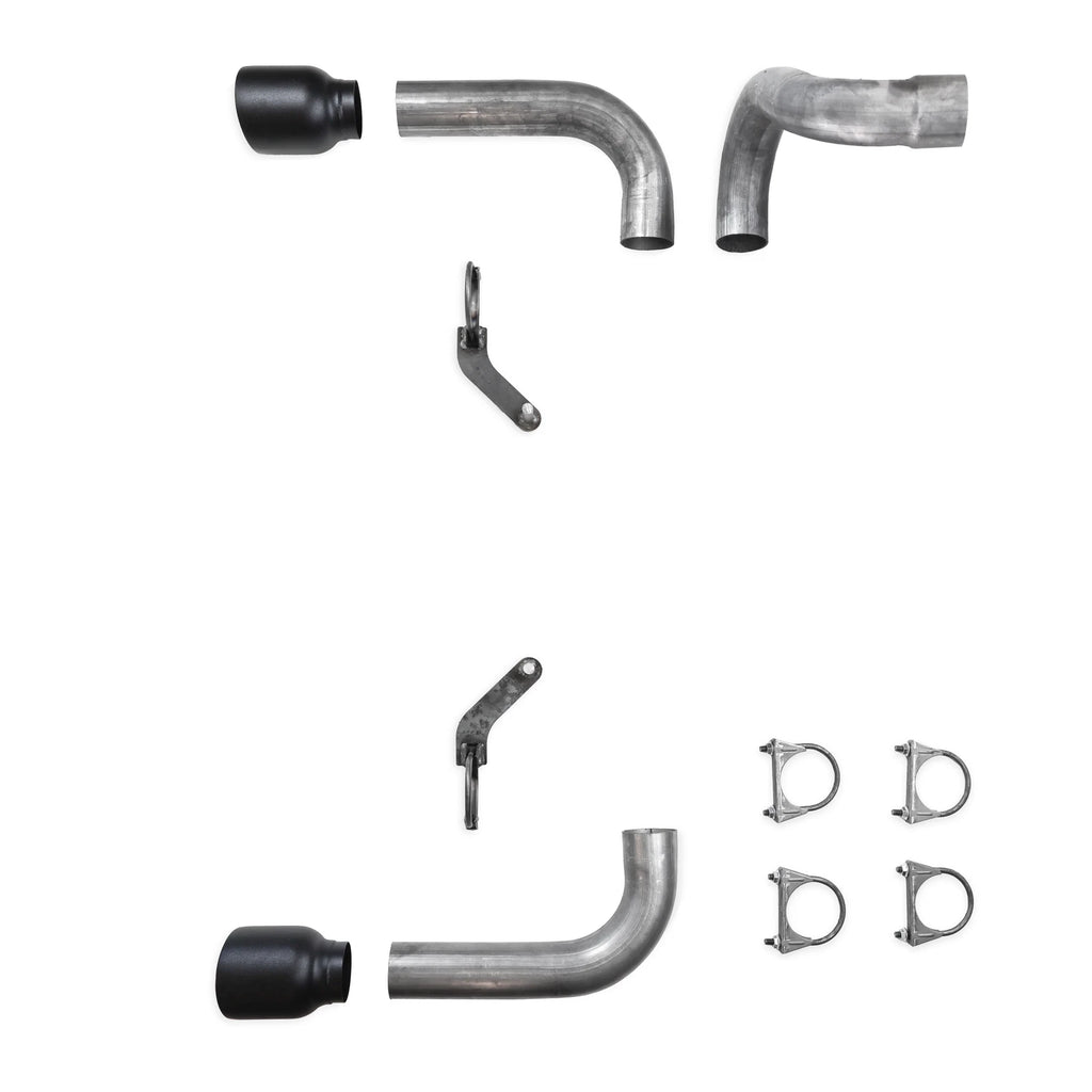 Dual Exhaust Kit for Jeep Wrangler (2018–2025) 2.5" Black Tip