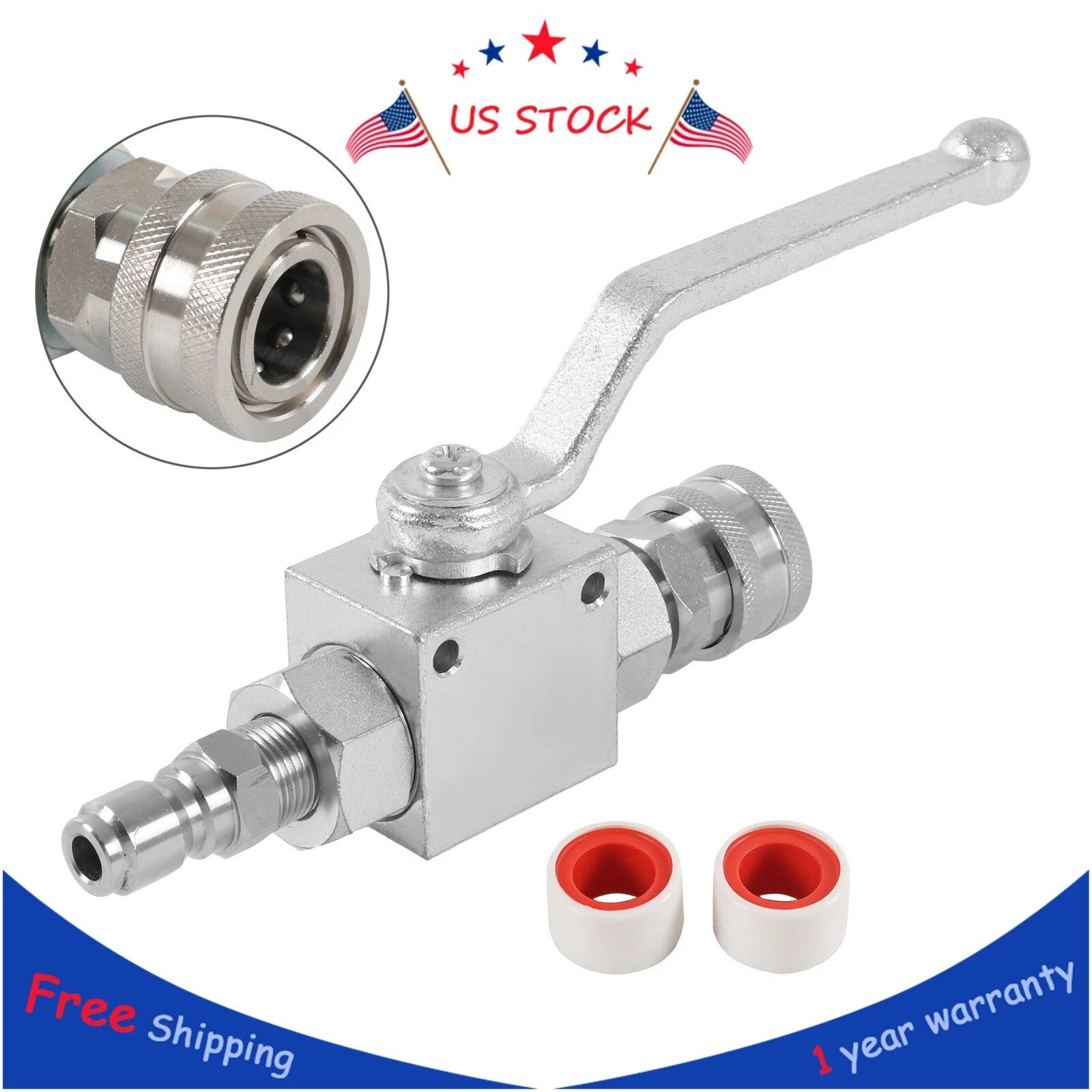 3/8" Ball Valve for Pressure Washers (Max 4500 PSI)