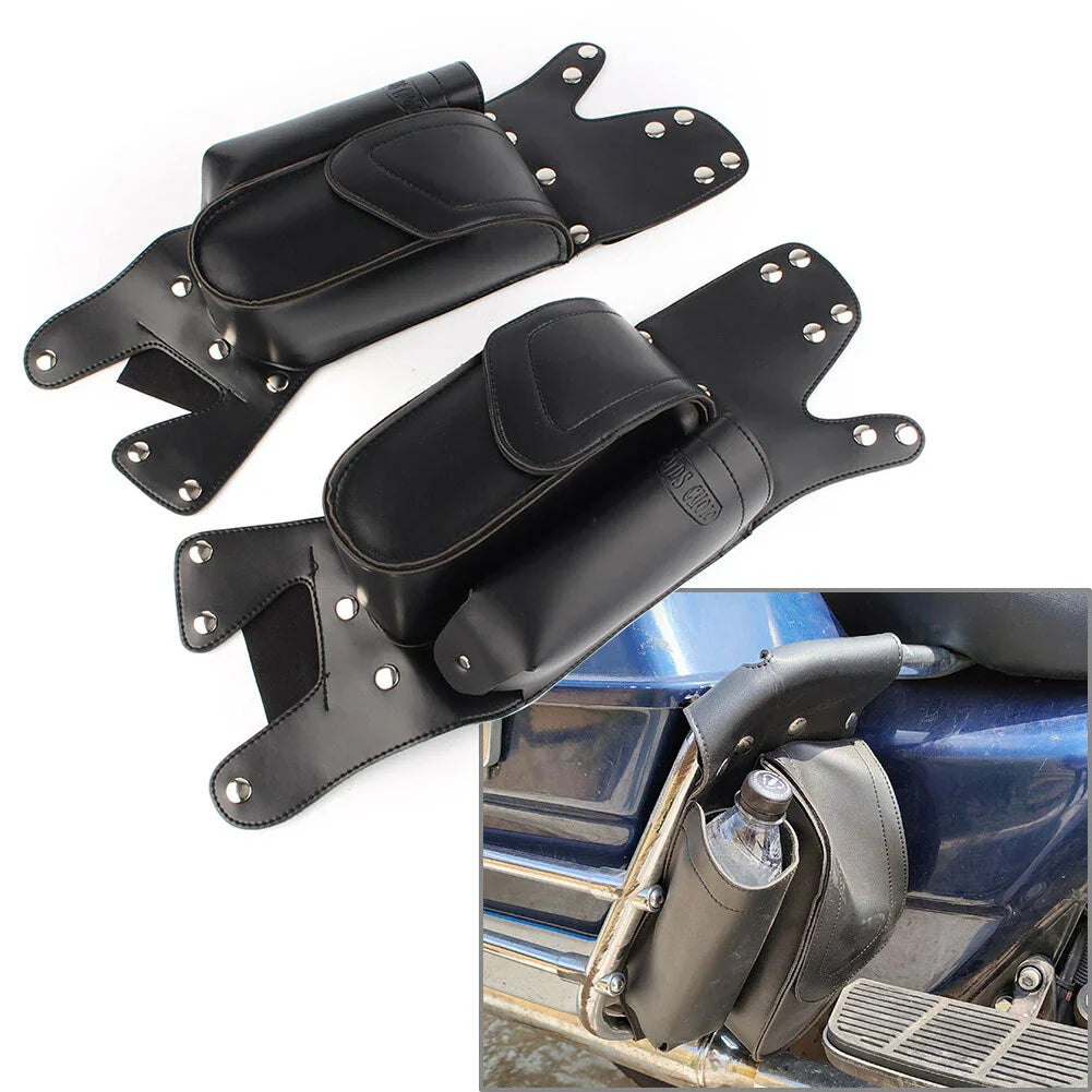Black Rear Saddlebag Guard Covers for Harley Touring FLHT FLHR FLHX (1993-2023)