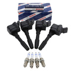 Set of 4 Ignition Coils & Spark Plugs for Audi VW 1.8 2.0 L4