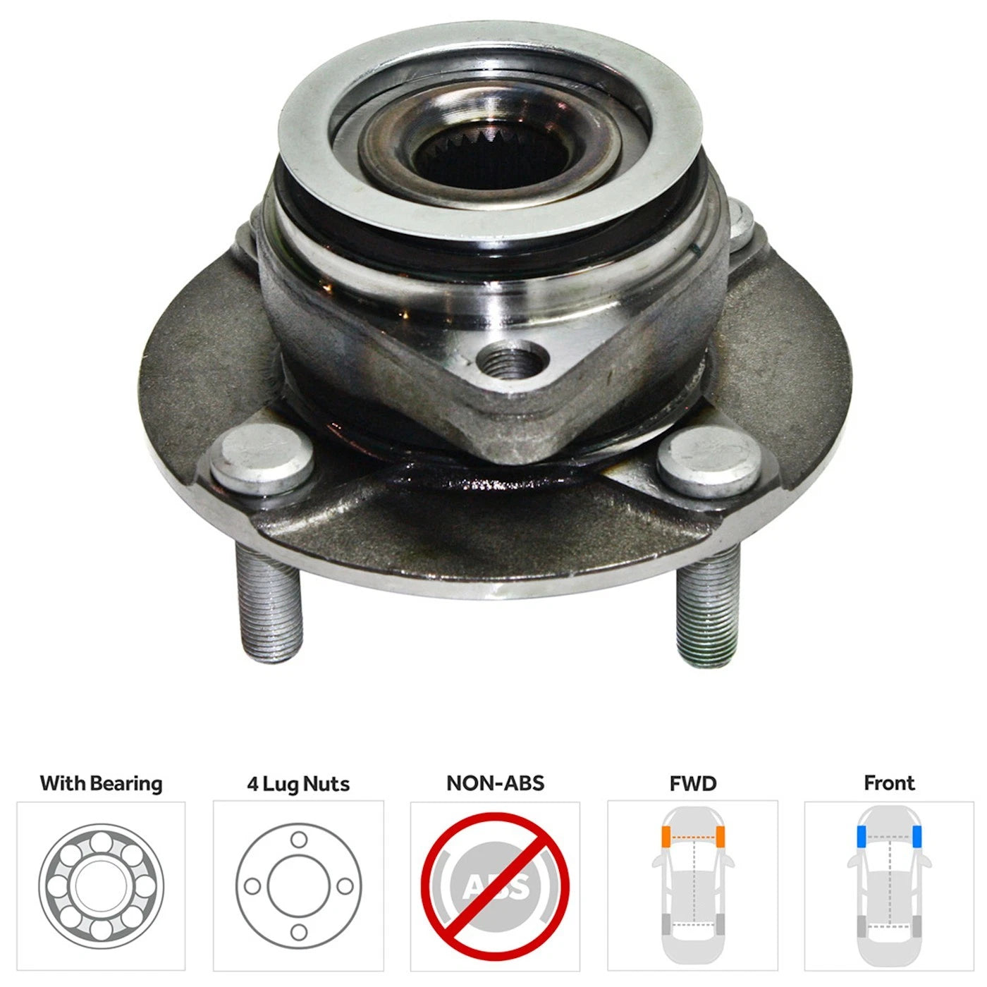 Wheel Hubs for Nissan Versa (2007–2011) Front Left & Right with Bearing