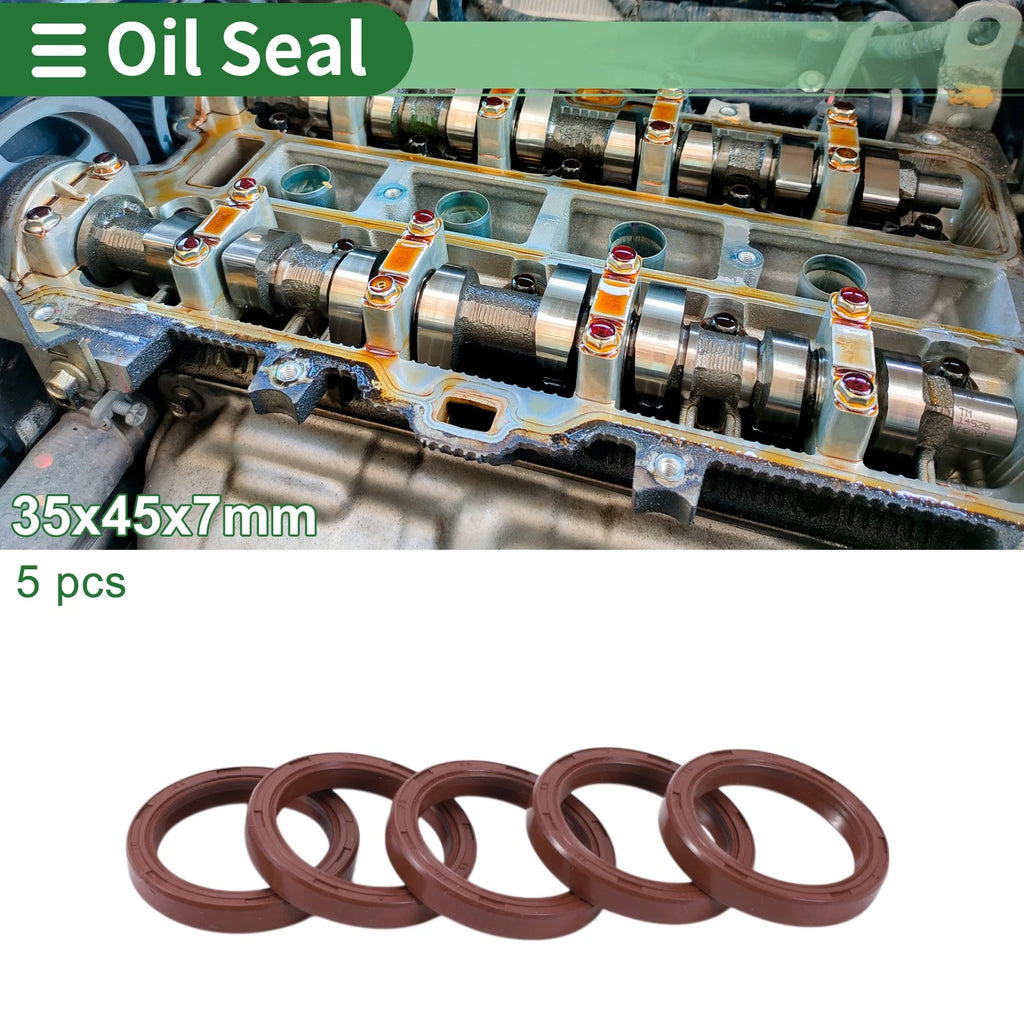 Set of 5 Oil Seal Rotary Shaft Seal 35x45x7mm for Various Models