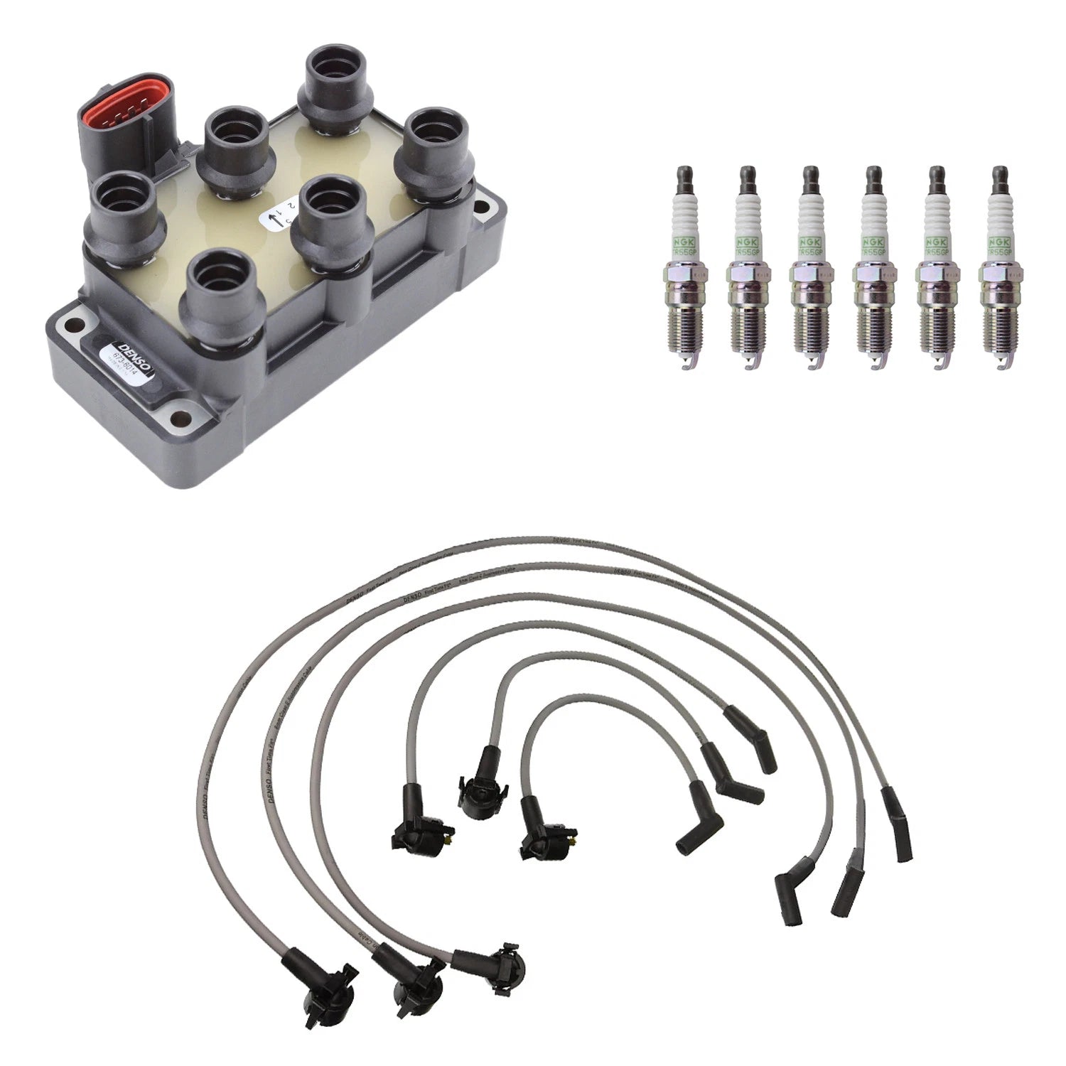 Denso Ignition Coil Wires & NGK Platinum Spark Plugs Kit for Windstar (1995–2003)