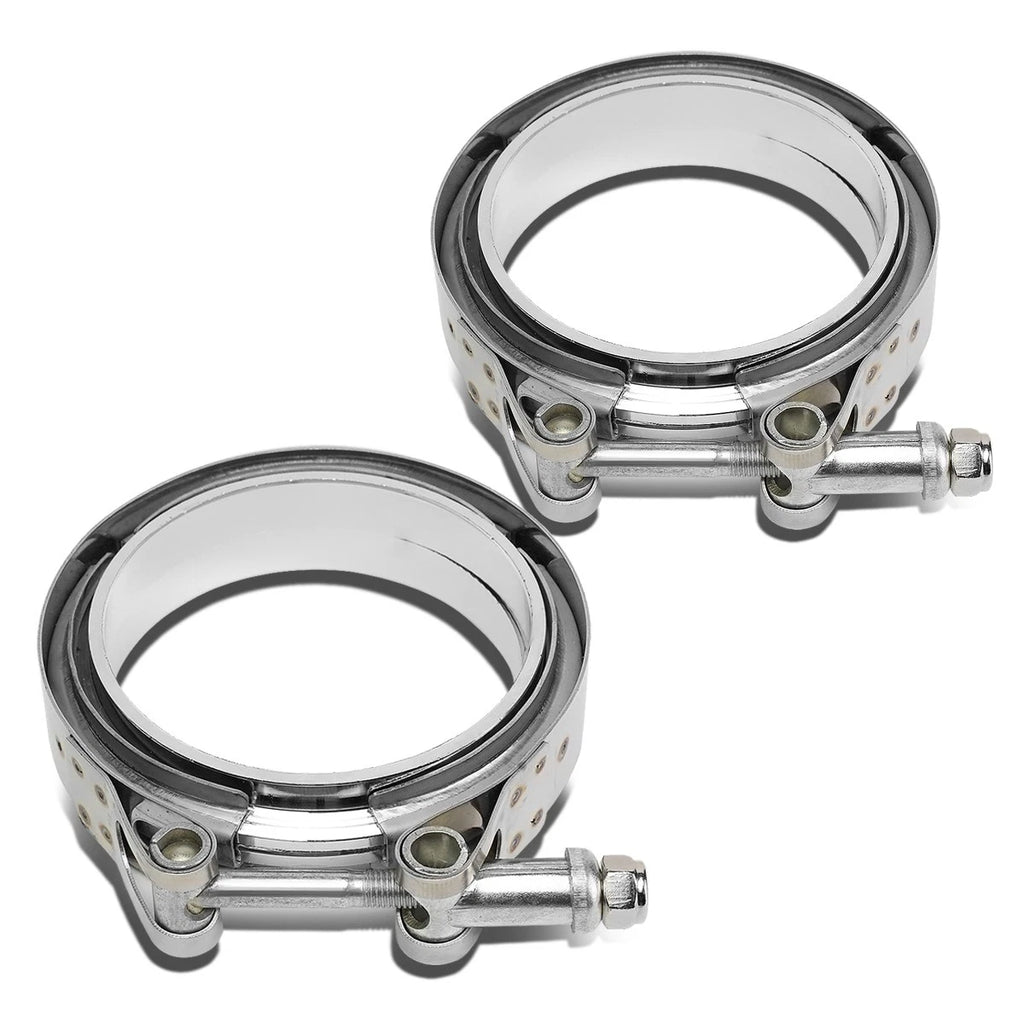 2X V-Band Bolt Clamp & Flange for Turbo Down-Pipe Wastegate Exhaust