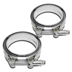2X V-Band Bolt Clamp & Flange for Turbo Down-Pipe Wastegate Exhaust