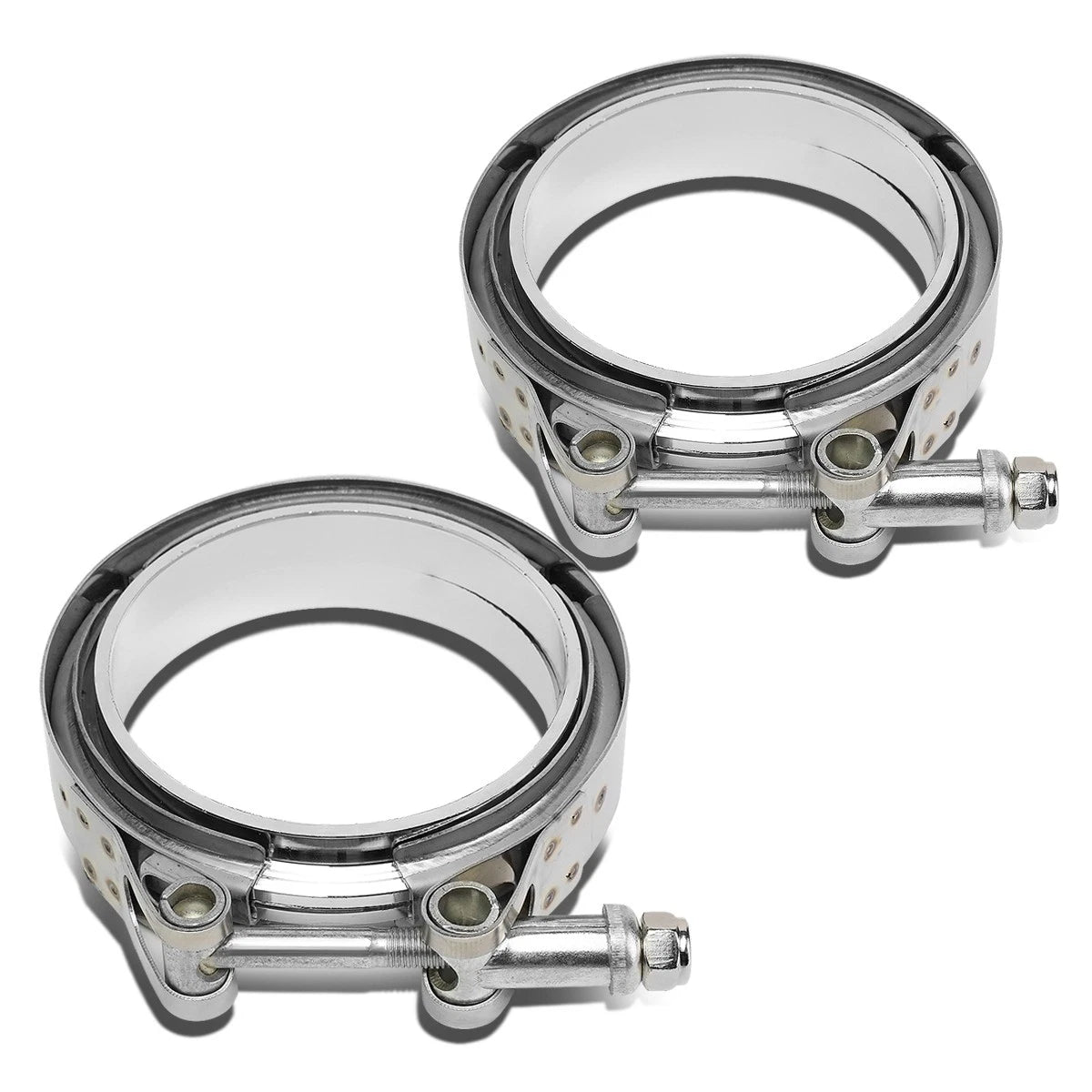 2X V-Band Bolt Clamp & Flange for Turbo Down-Pipe Wastegate Exhaust
