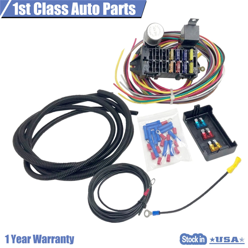 Universal Circuit Basic Wire Harness Fuse Box for Hot Rod Truck (12V)
