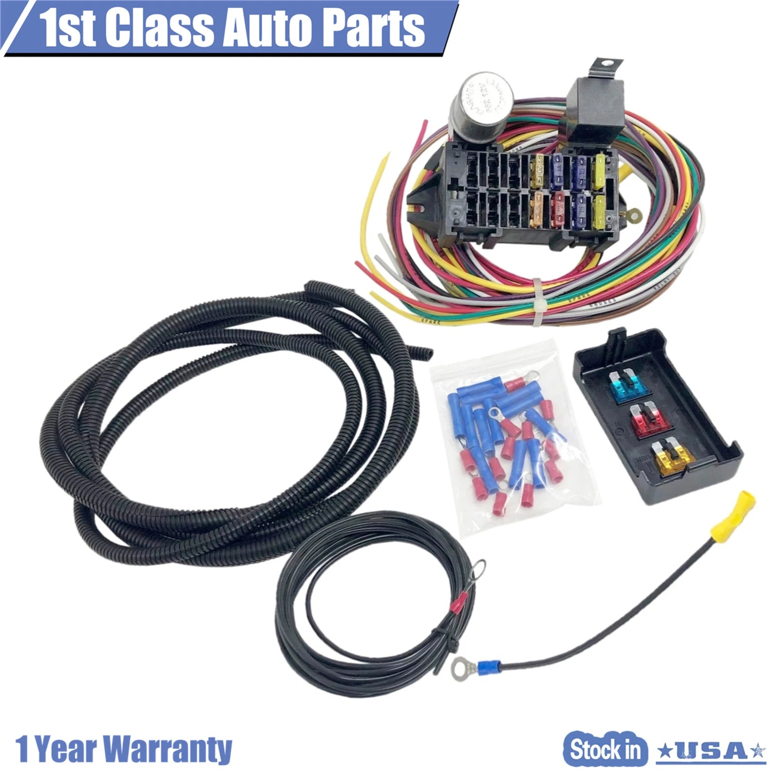 Universal Circuit Basic Wire Harness Fuse Box for Hot Rod Truck (12V)